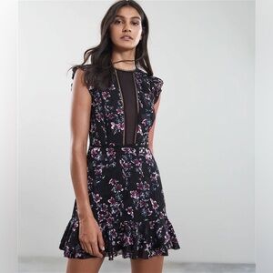 REISS Alexandra Floral Burnout Printed Mini Dress (6)